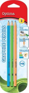 Grafitni svinčnik Optima HB 3/1 blister Črna 3062
