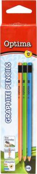 Grafitni svinčnik Optima HB z radirko Črna 3067