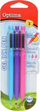 Gel pisala Optima, Soft Touch, 3 barve 3111