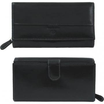 Ženska usnjena črna denarnica Črna 7460