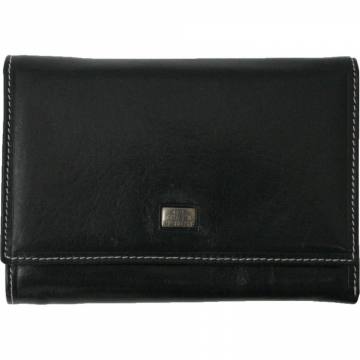 Ženska usnjena denarnica črna Črna 7466