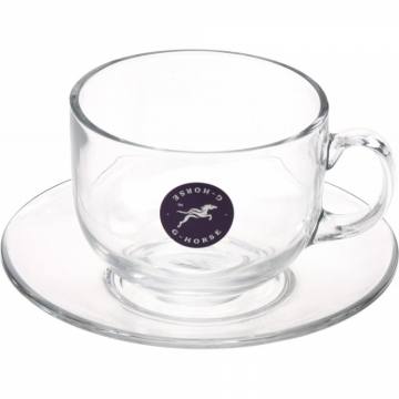 Skodelica s krožnikom Glas steklena 3dl 7890