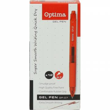 Gel pisalo Optima GP-07, rdeče, 0.7mm Rdeča 9588