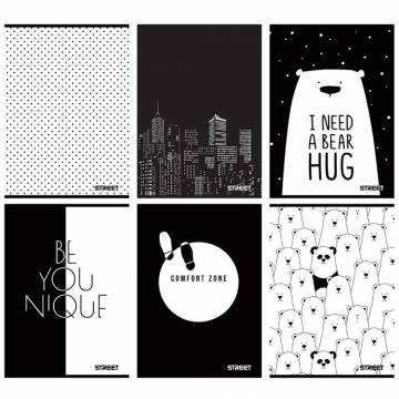 ZVEZEK STREET BLACK&WHITE A4 5M 54L A4 9202