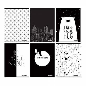 ZVEZEK STREET BLACK&WHITE A5 OC 54L A5 9204