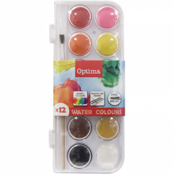 Vodene barvice OPTIMA WHITE12/1 PVC 10970